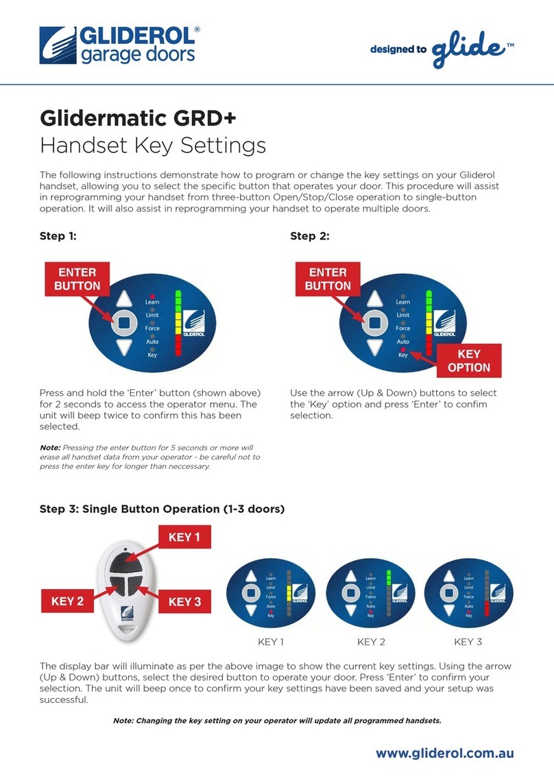 Gliderol Glidermatic GRD User instructions