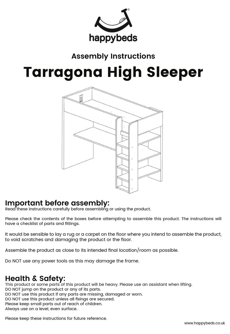 Happy Beds Tarragona High Sleeper Assembly instructions Happy Beds Tarragona High Sleeper Assembly instructions