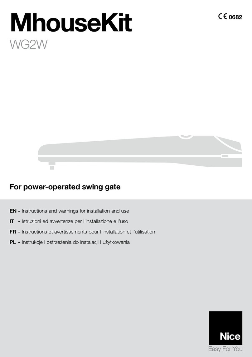 Nice MhouseKit WG2W Instructions and warnings for installation and use