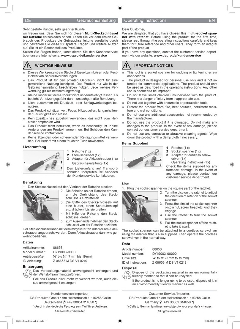 DS Produkte DY19003-00000 operating instructions