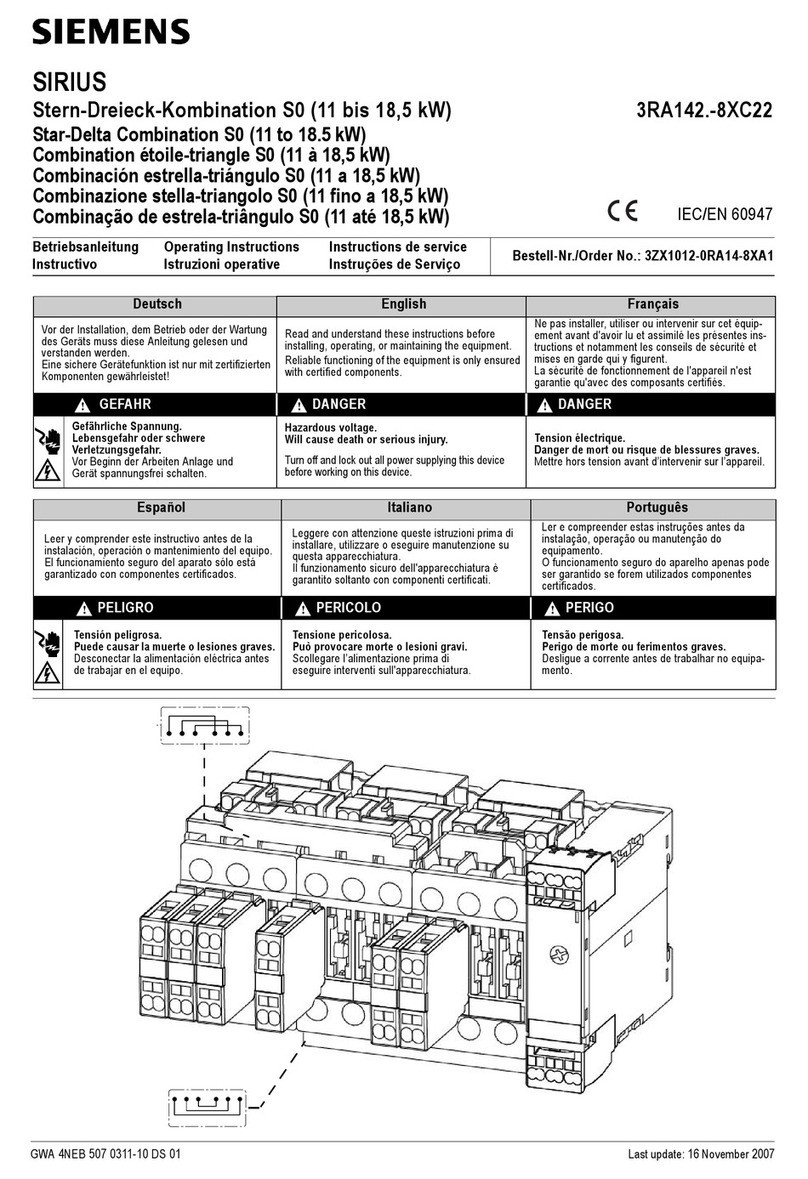 Siemens SIRIUS 3RA142.-8XC22 operating instructions Siemens SIRIUS 3RA142.-8XC22 operating instructions