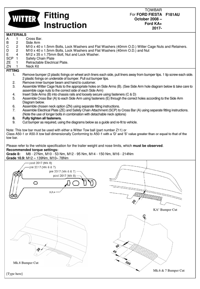 Witter F181AU FITTING INSTRUCTION