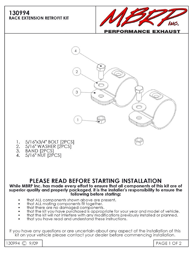 MBRP Off Camber Fabrications 130994 quick start guide
