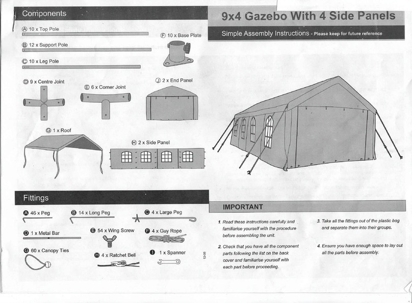 Argos 9x4 Gazebo With 4 Slide Panels User manual Argos 9x4 Gazebo With 4 Slide Panels User manual
