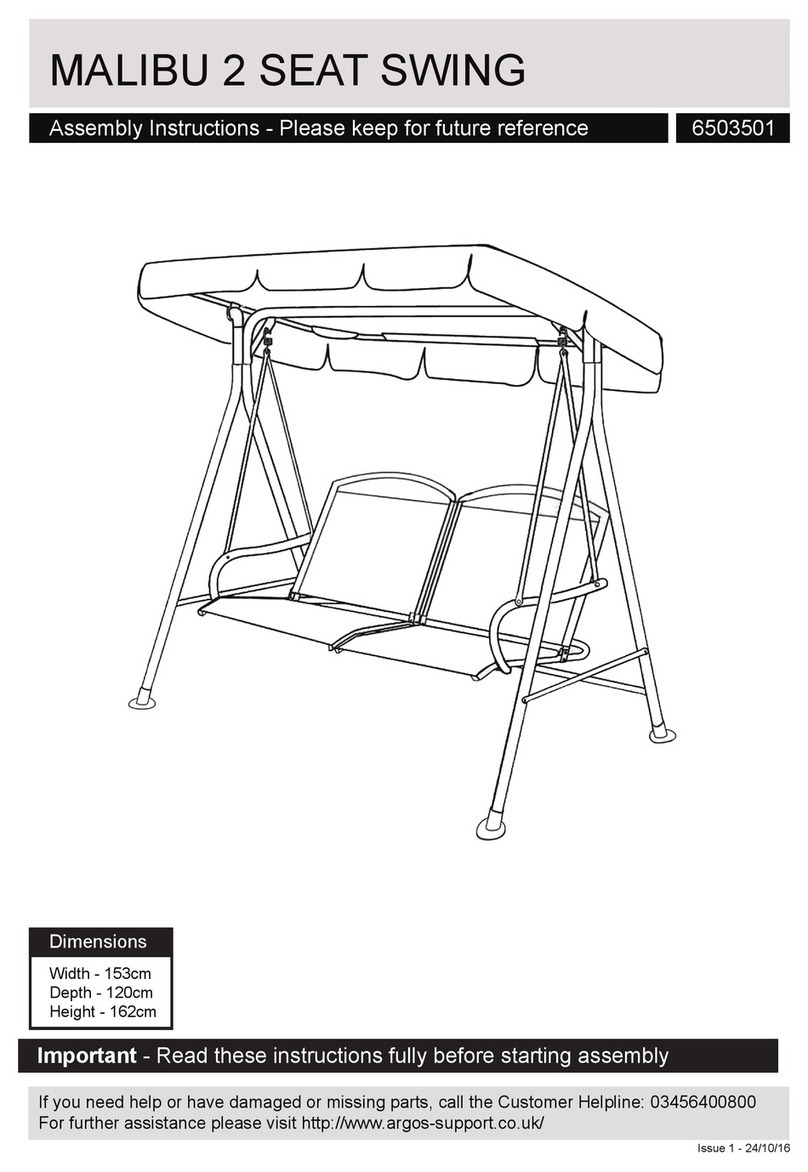 Argos MALIBU 2 SEAT SWING 6503501 Assembly instructions