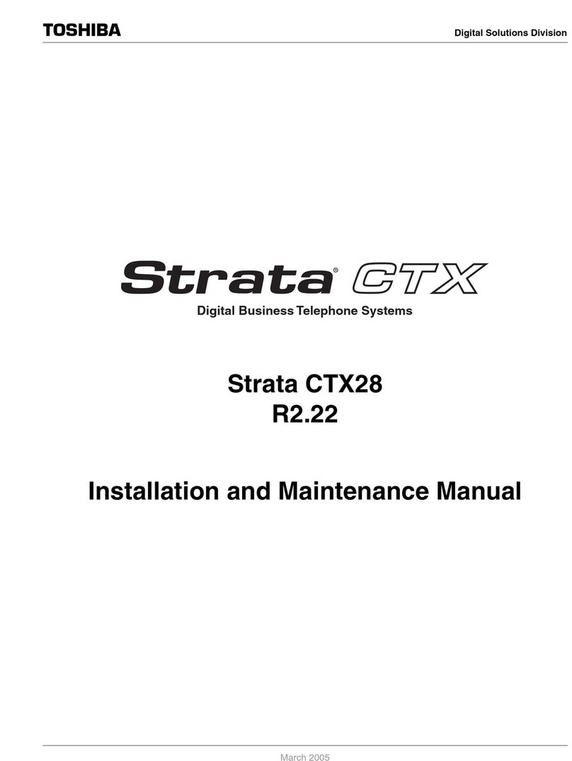 Toshiba Strata CTX Series Installation and maintenance manual