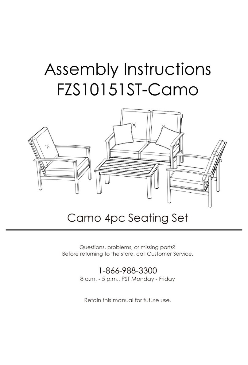 Hanover Camo 4pc Seating Set Assembly instructions