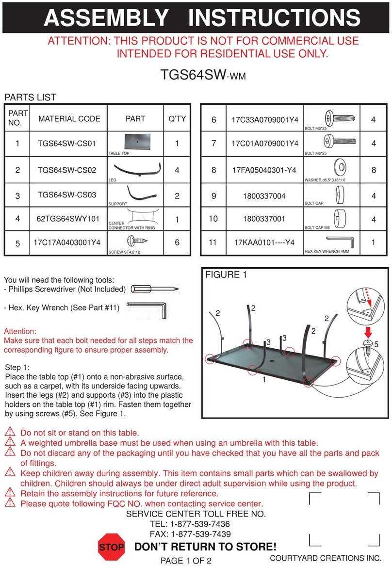 Courtyard Creations TGS64SW-WM Assembly instructions