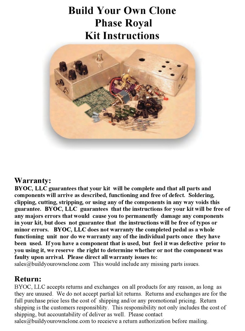 BYOC Build Your Own Clone Phase Royal Kit User manual