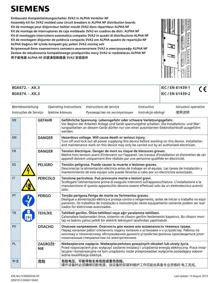 Siemens 8GK672 Series operating instructions