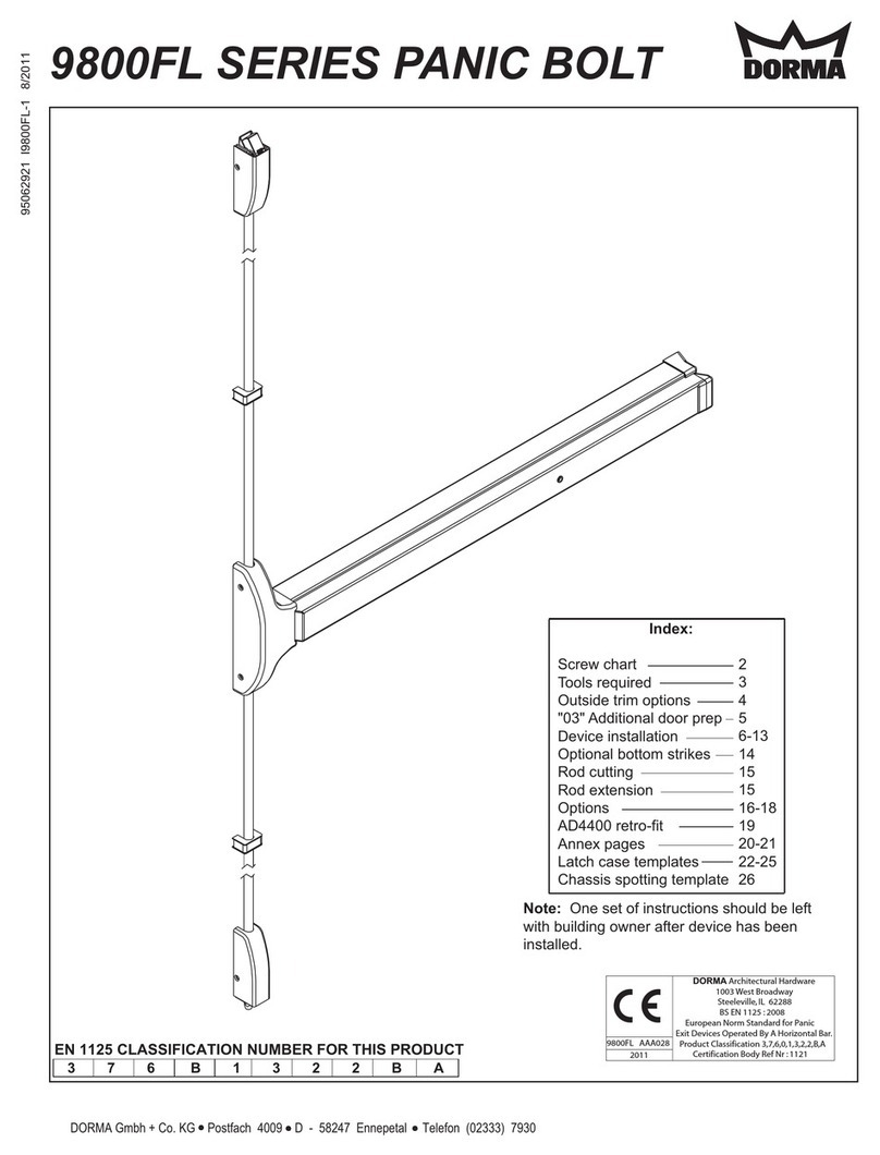 Dorma 9800FL Series User manual