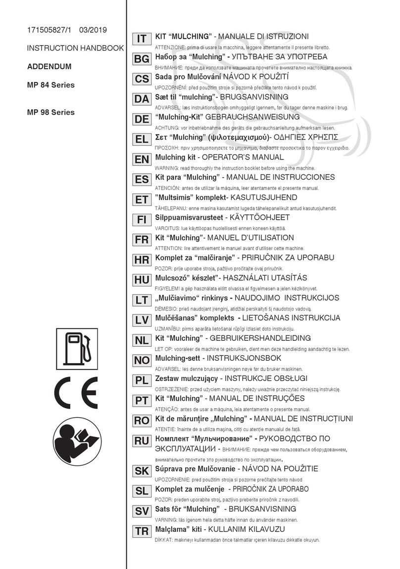 Addendum MP 84 Series Operator's manual Addendum MP 84 Series Operator's manual