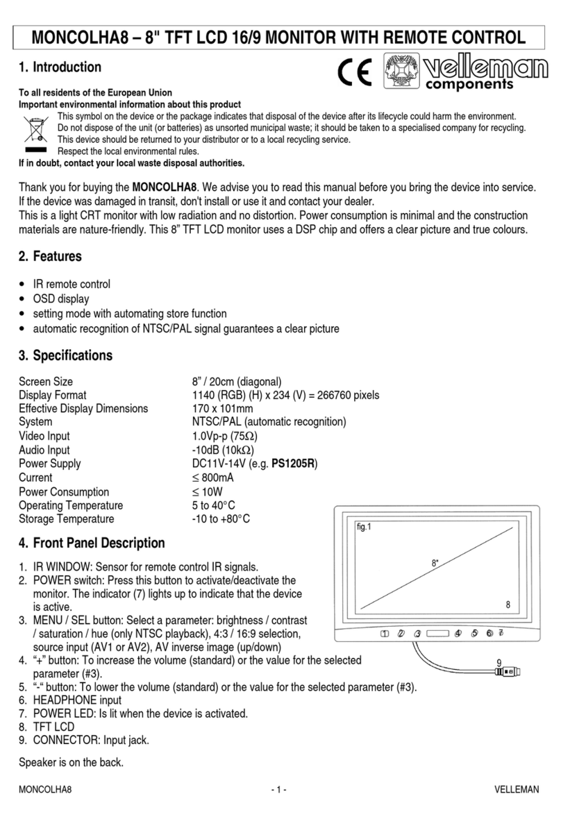 Velleman MONCOLHA8 User manual
