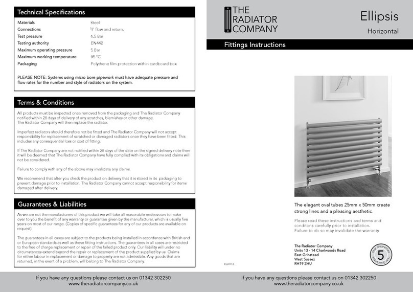 THE RADIATOR COMPANY Ellipsis Fitting instructions