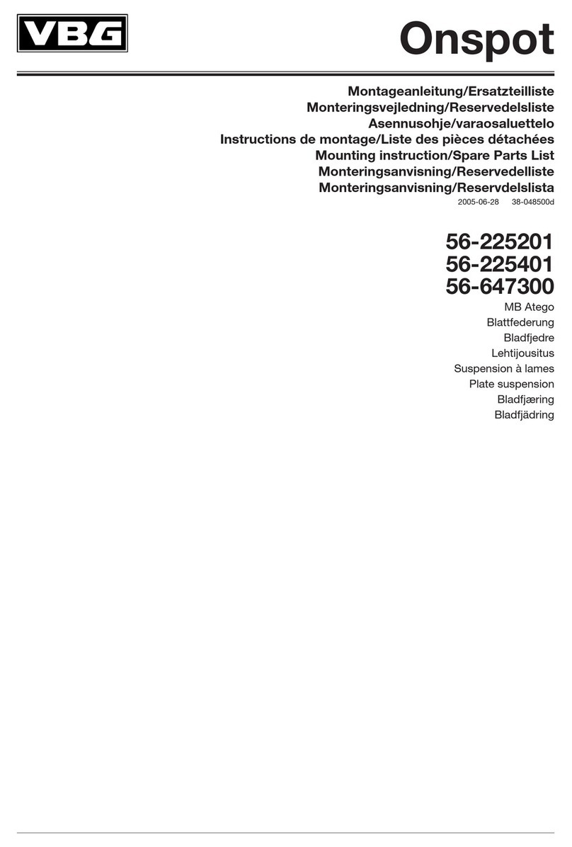 VBG Onspot Mounting instruction/Spare Parts List VBG Onspot Mounting instruction/Spare Parts List