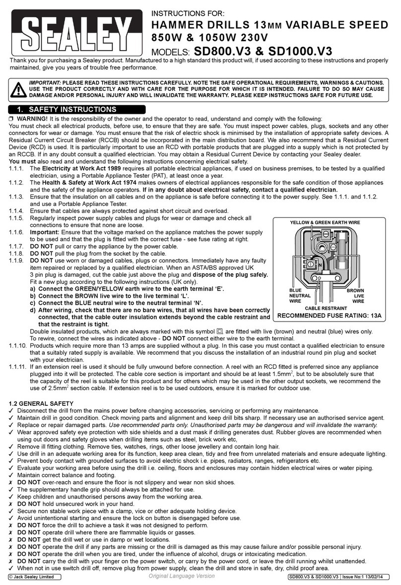 Sealey SD800.V3 User manual Sealey SD800.V3 User manual