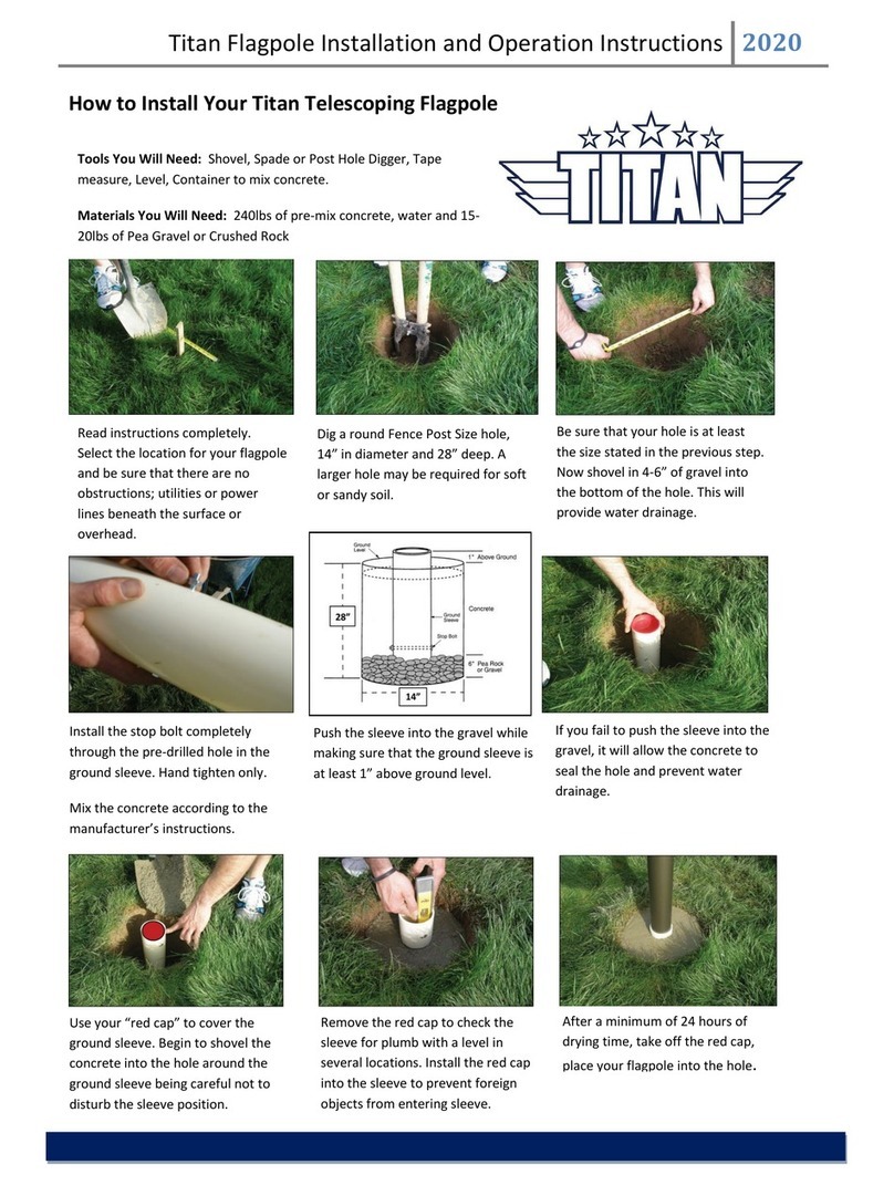 Titan Telescoping Flagpole Installation and operation instructions