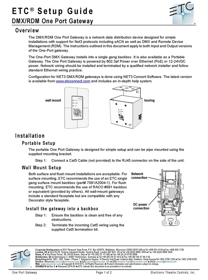 ETC DMX/RDM One Port Gateway Setup guide