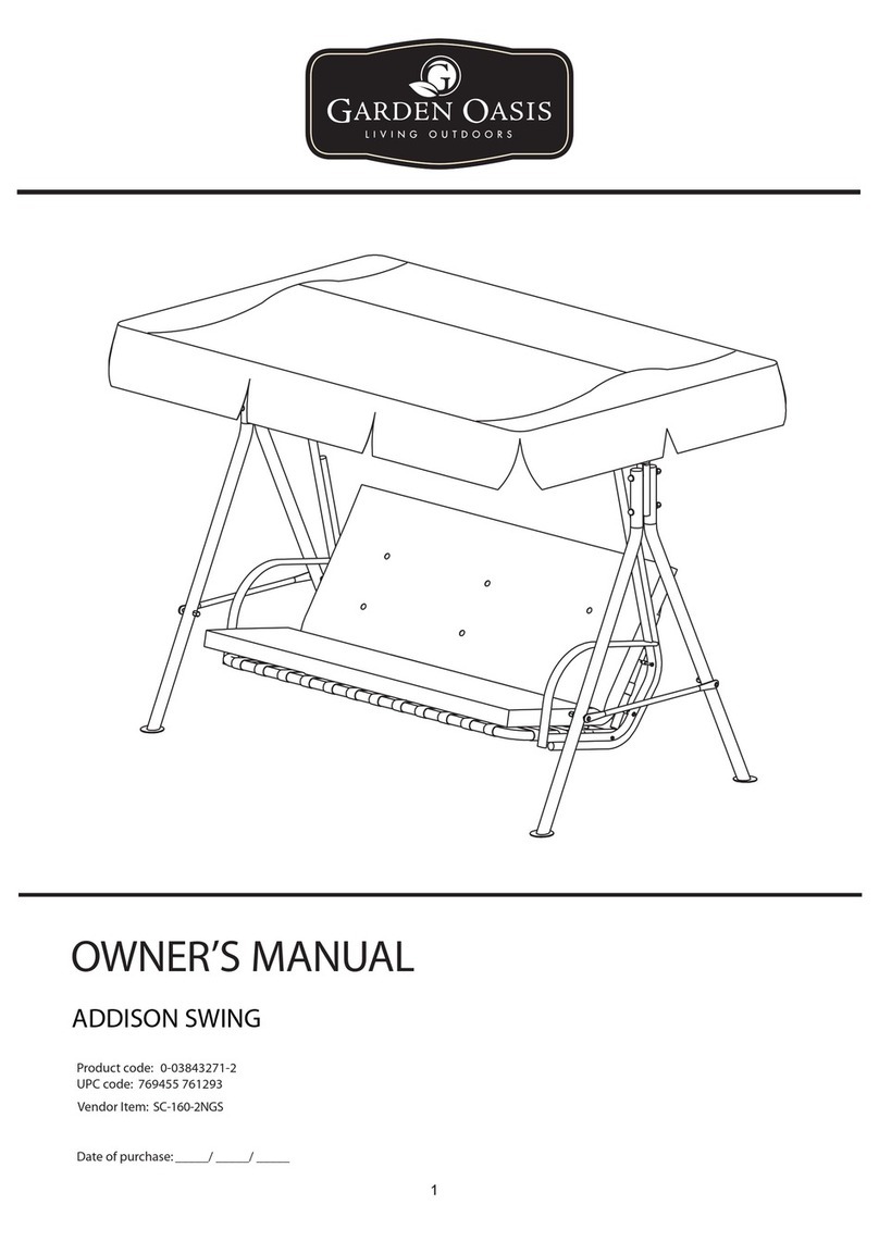 Garden Oasis ADDISON SWING SC-160-2NGS owner's manual Garden Oasis ADDISON SWING SC-160-2NGS owner's manual