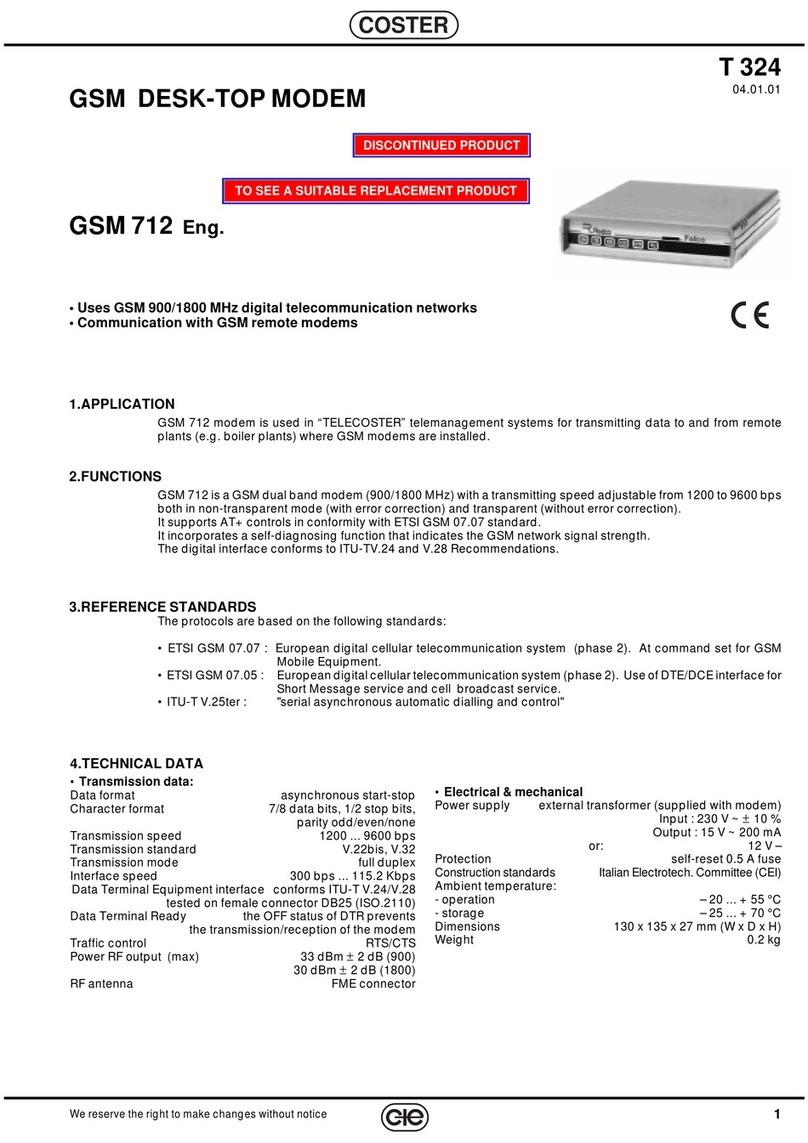 CTE Coster GSM 712 manual