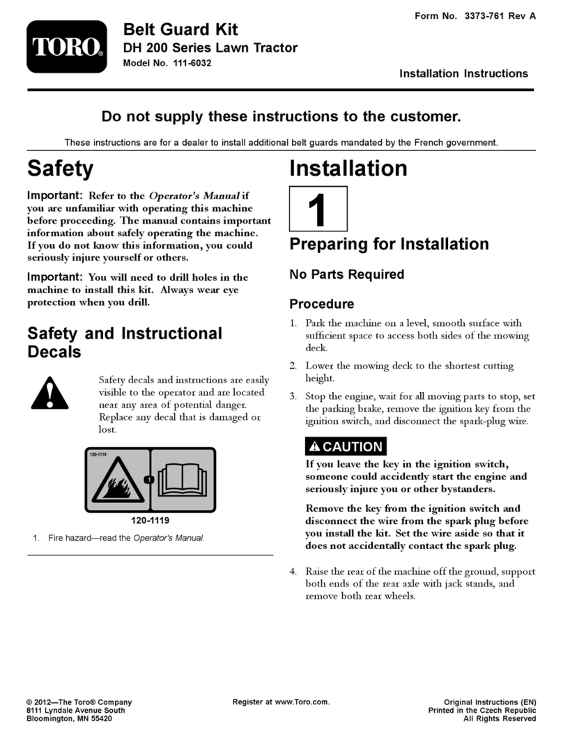 Toro 111-6032 installation instructions
