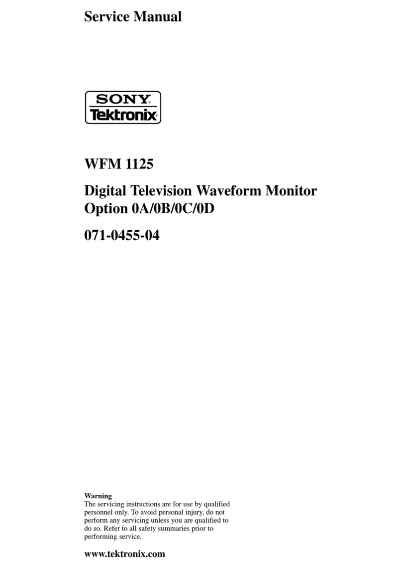 Sony Tektronix WFM 1125 User manual Sony Tektronix WFM 1125 User manual