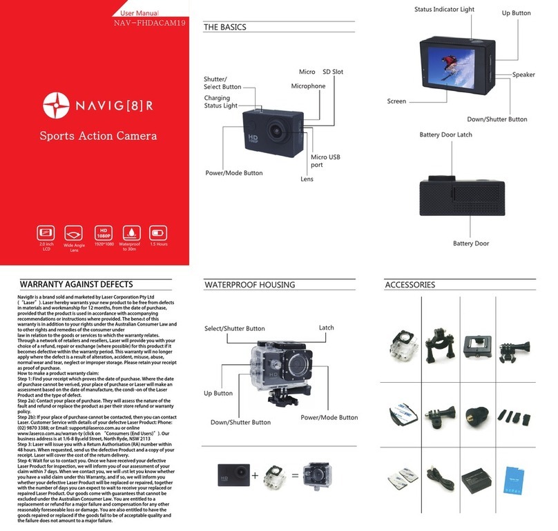 Navig8r NAV-FHDACAM19 User manual