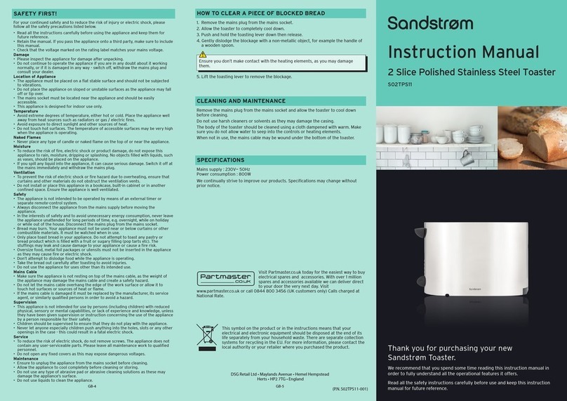 Sandstrom S02TPS11 instruction manual