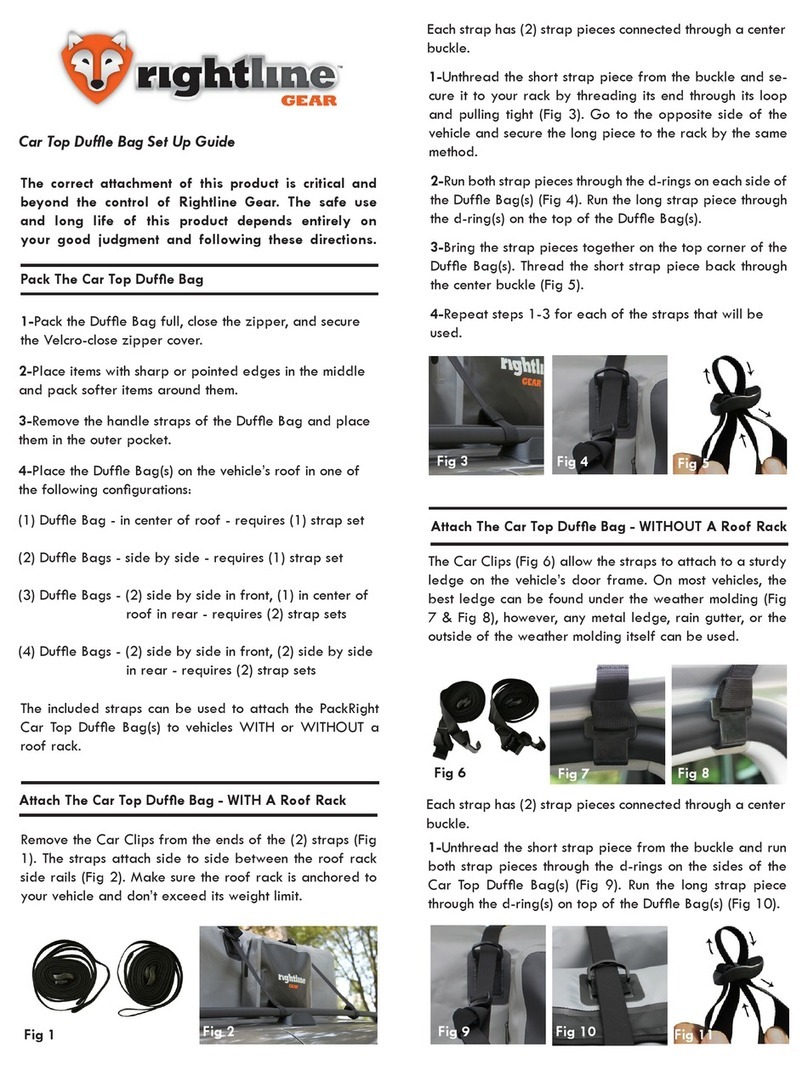 Rightline Gear Car Top Duffle Bag Setup guide