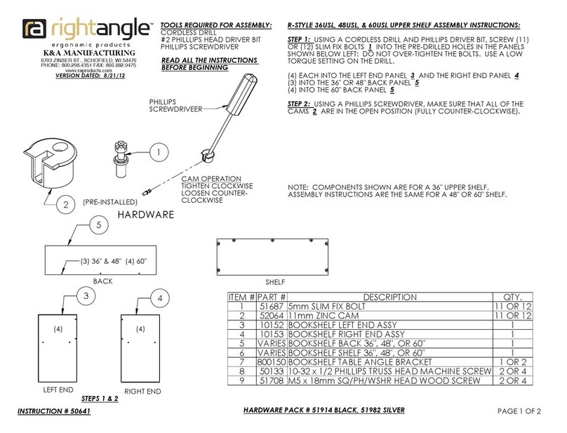 RIGHT ANGLE R-STYLE 36USL Assembly instructions