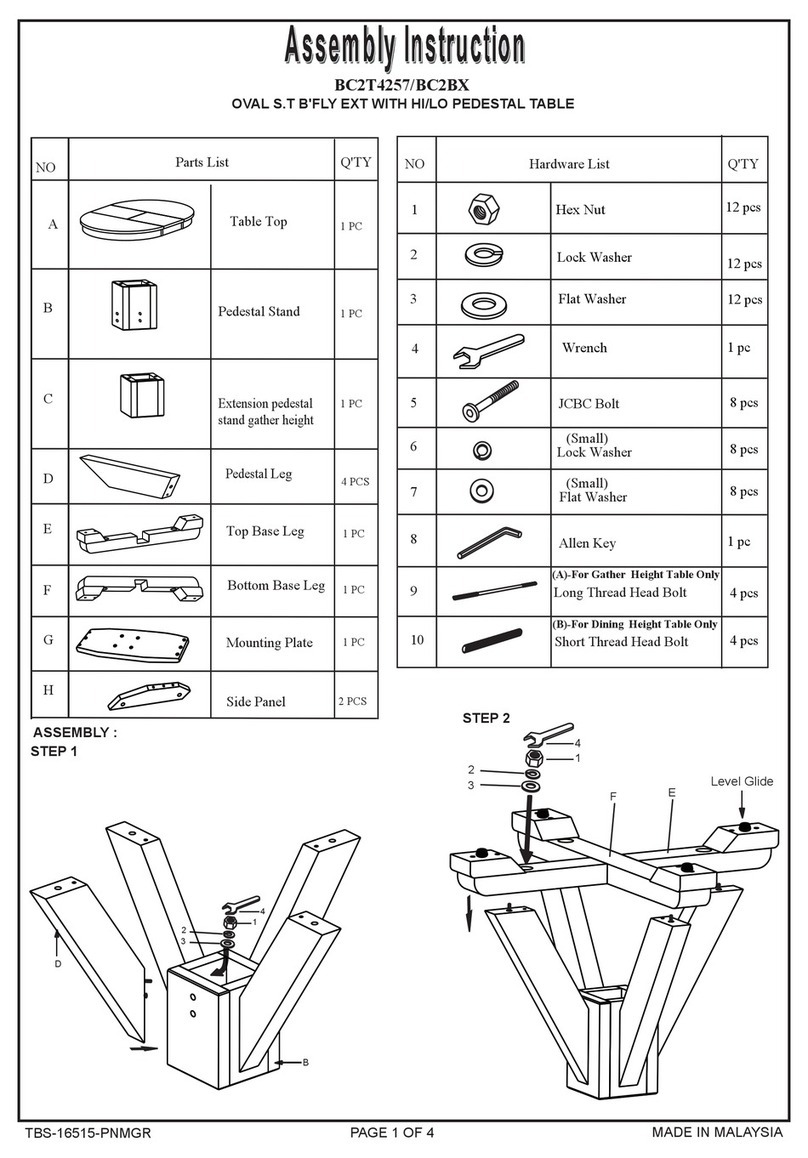 Chromcraft Revington BC2T4257 Assembly instruction Chromcraft Revington BC2T4257 Assembly instruction