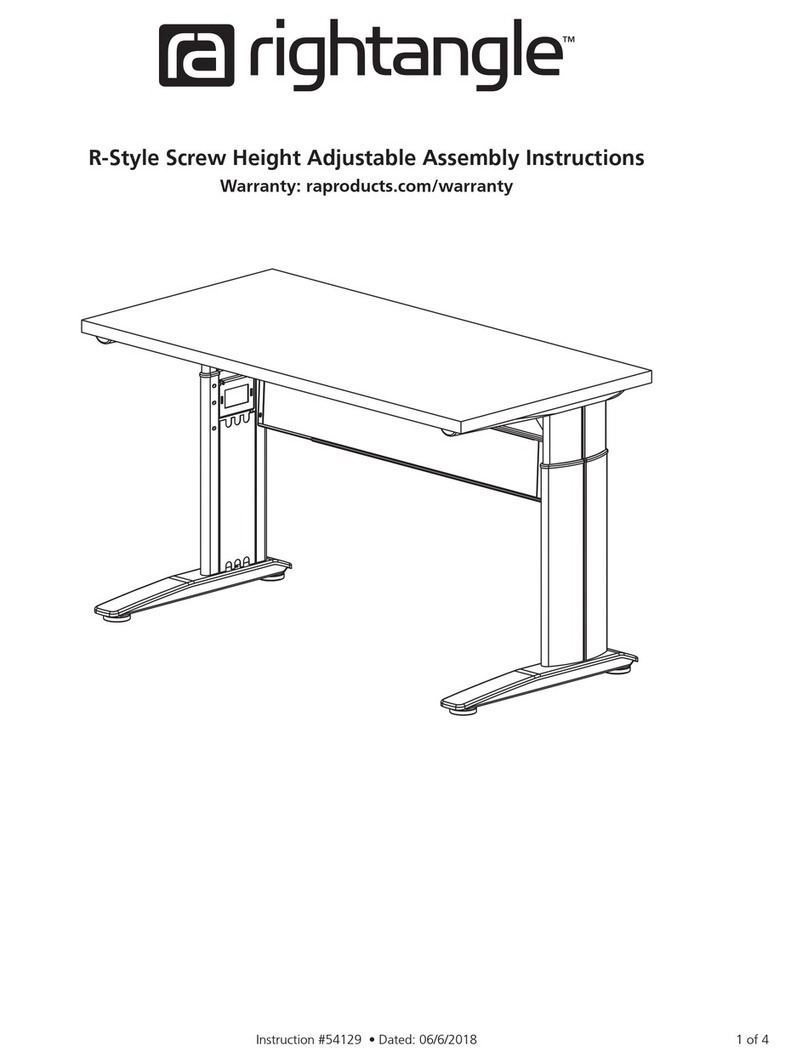 RIGHT ANGLE R-Style Screw Height Adjustable User manual RIGHT ANGLE R-Style Screw Height Adjustable User manual
