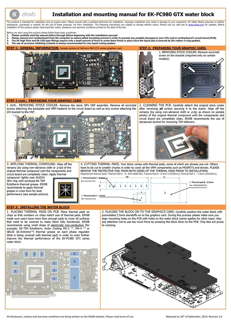 ekwb EK-FC980 GTX Series INSTALLATION AND MOUNTING MANUAL