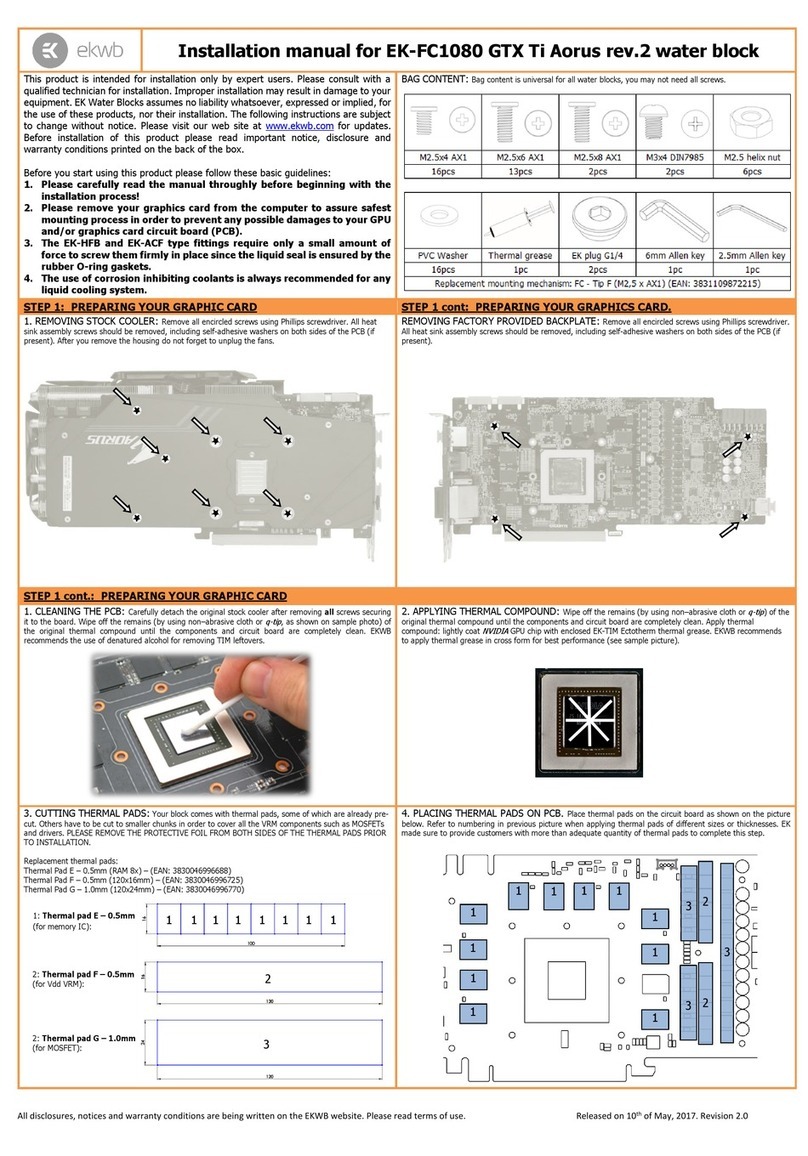 ekwb EK-FC1080 GTX Ti Aorus Series installation manual