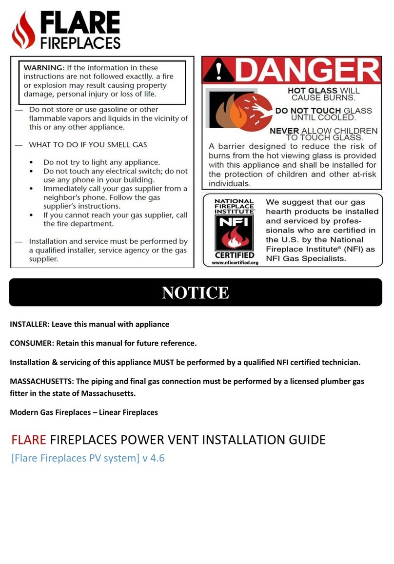 Flare Fireplaces Flare Front 30-100" Install manual Flare Fireplaces Flare Front 30-100" Install manual