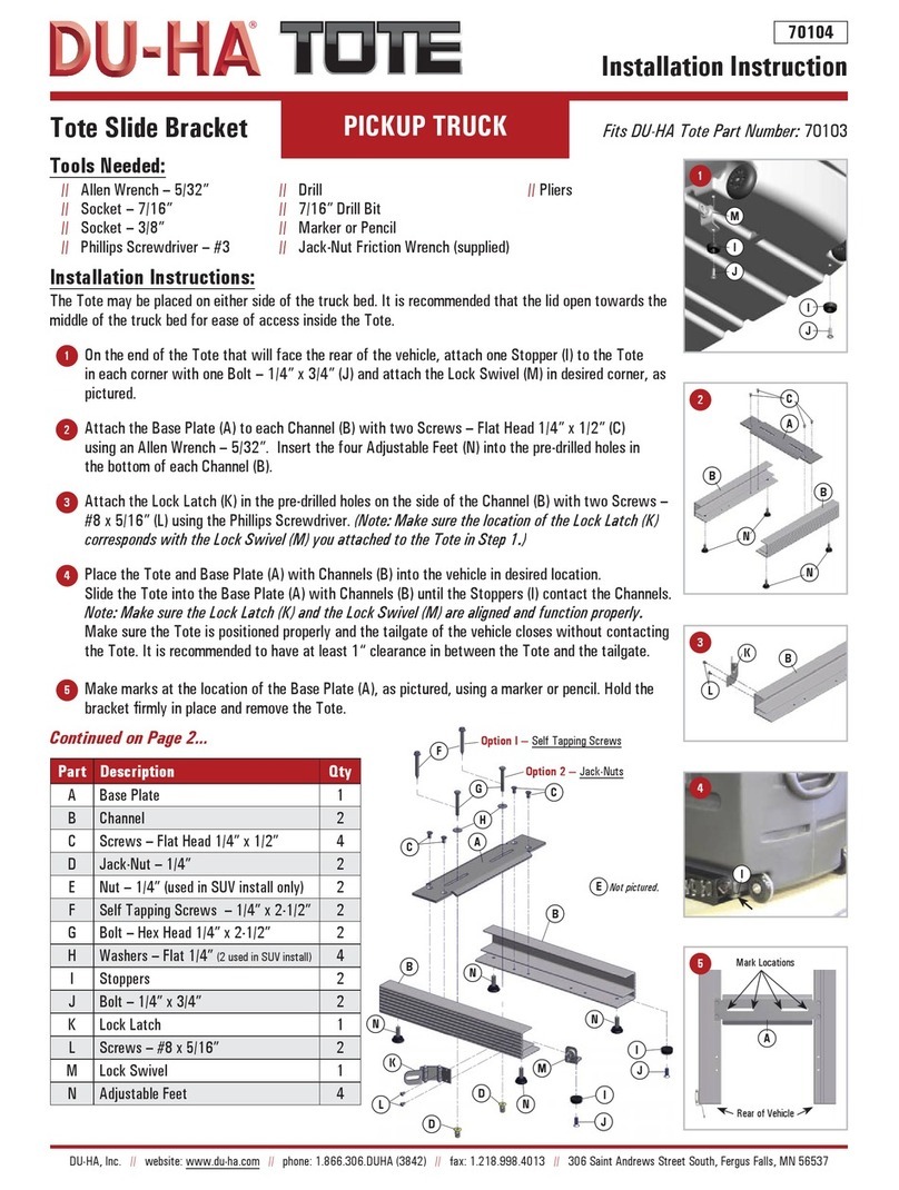 DU-HA Tote 70104 Installation instruction