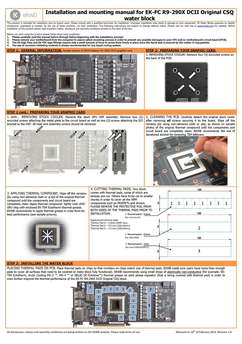 ekwb EK-FC R9-290X DCII Original CSQ Series Manual