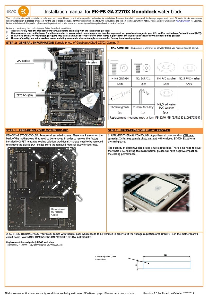ekwb EK-FB GA Z270X Monoblock Series User manual