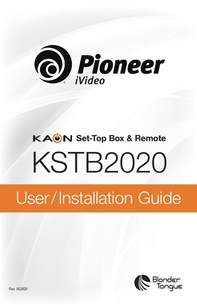 Blonder tongue Pioneer iVideo KAON KSTB2020 Troubleshooting guide