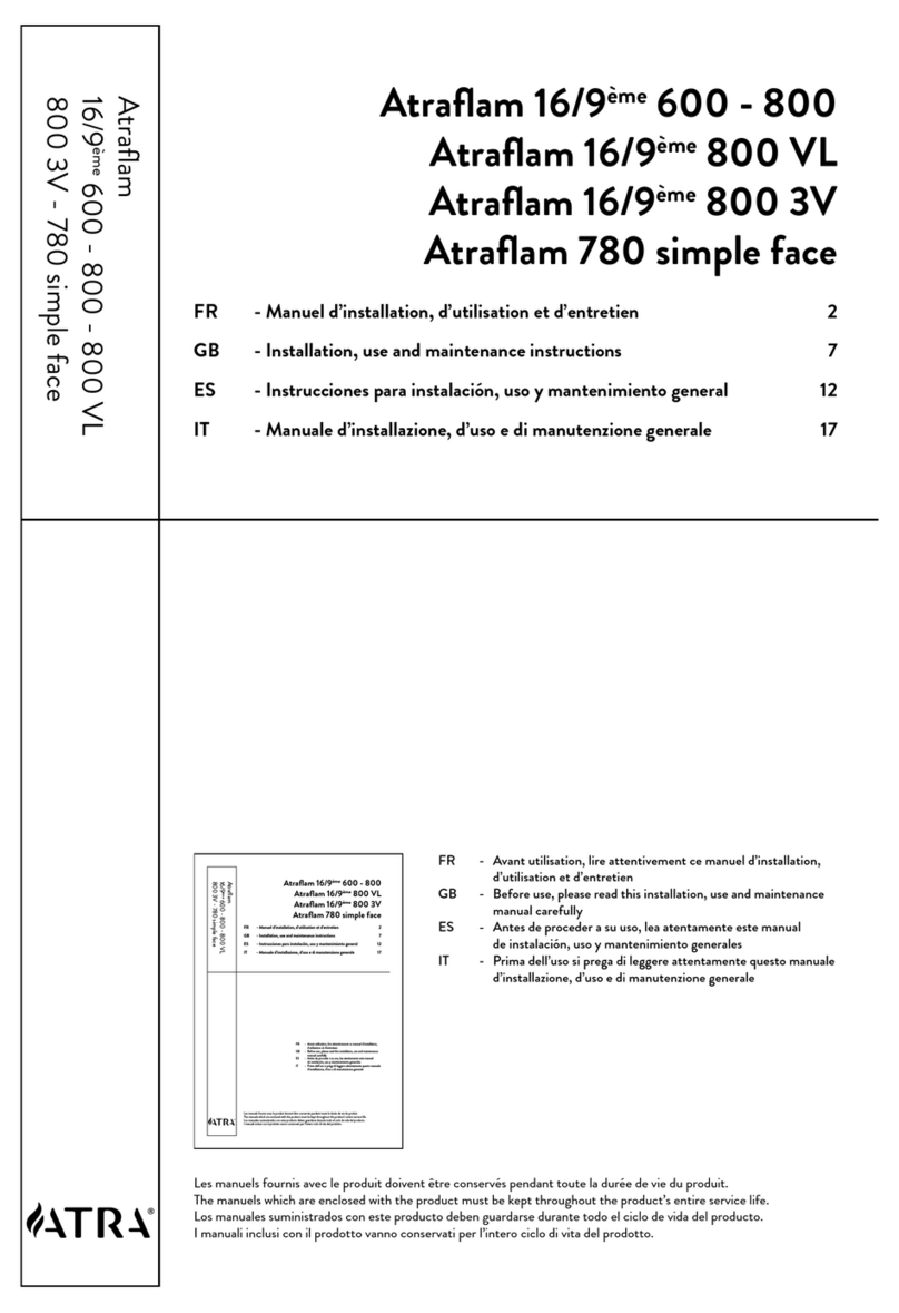 Atra Atraflam 16/9eme 600 Installation, use and maintenance instructions