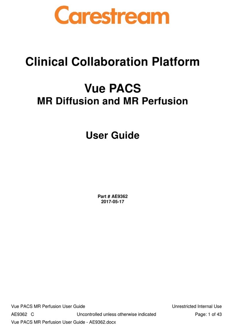 Carestream Vue PACS MR Diffusion User manual