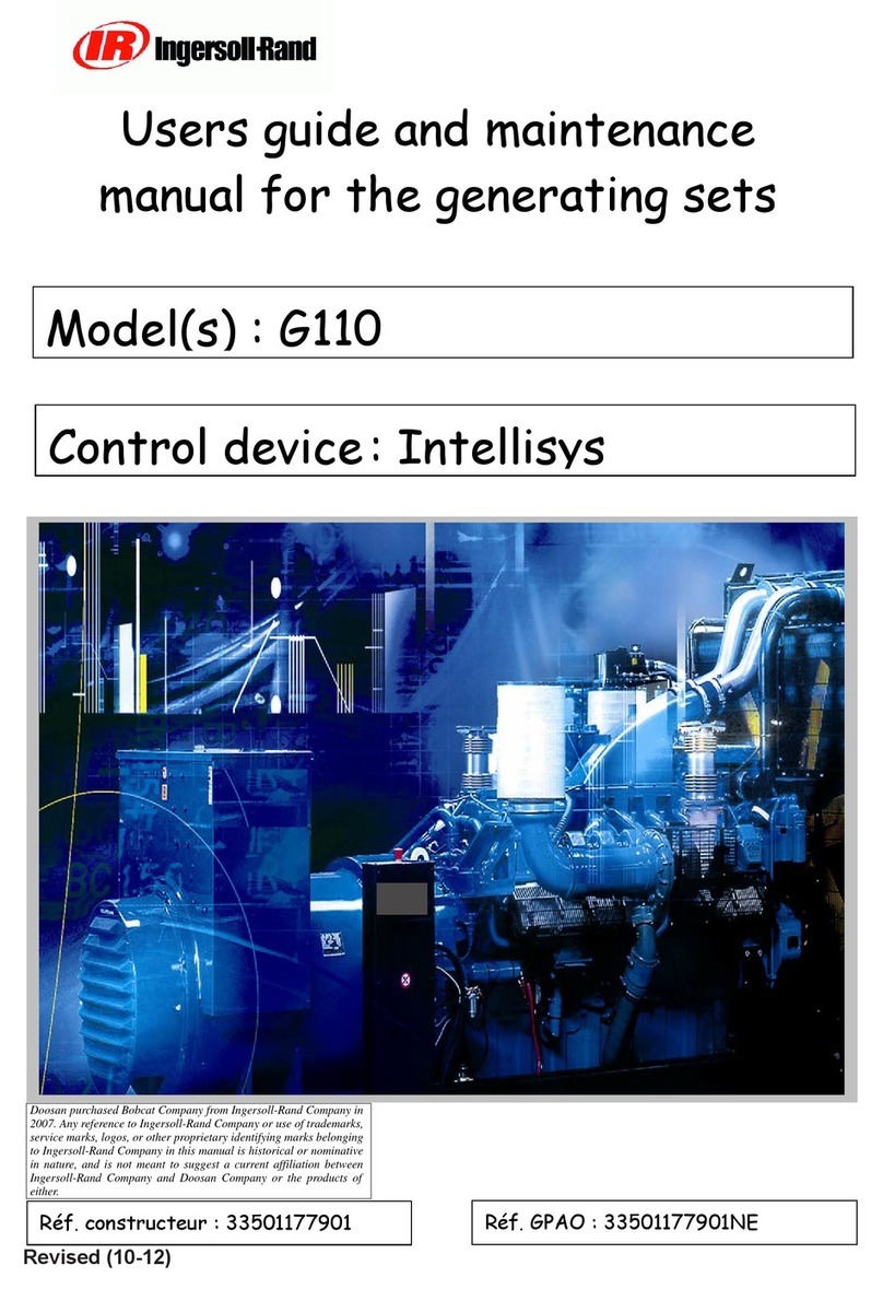 Ingersoll-Rand G110 Users guide and maintenance manual Ingersoll-Rand G110 Users guide and maintenance manual