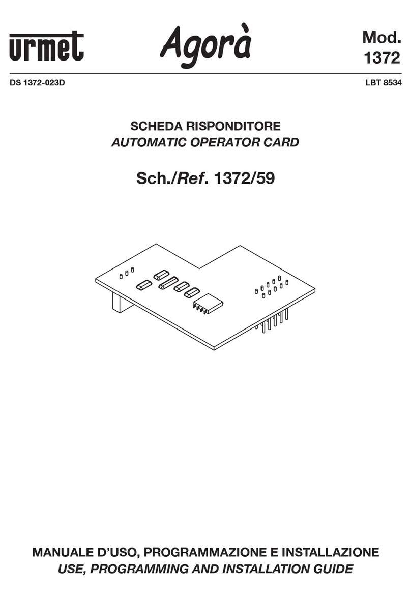 urmet domus Agora 1372 USE, PROGRAMMING AND INSTALLATION GUIDE