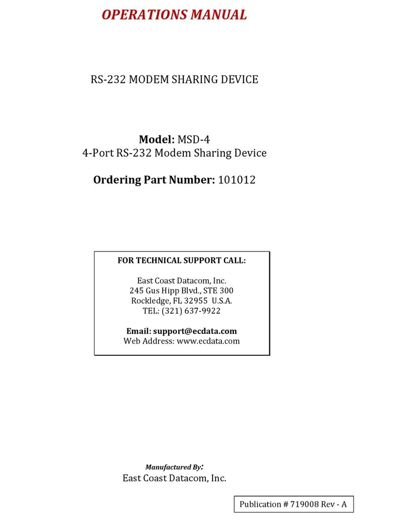 East Coast Datacom MSD-4 Operation manual East Coast Datacom MSD-4 Operation manual