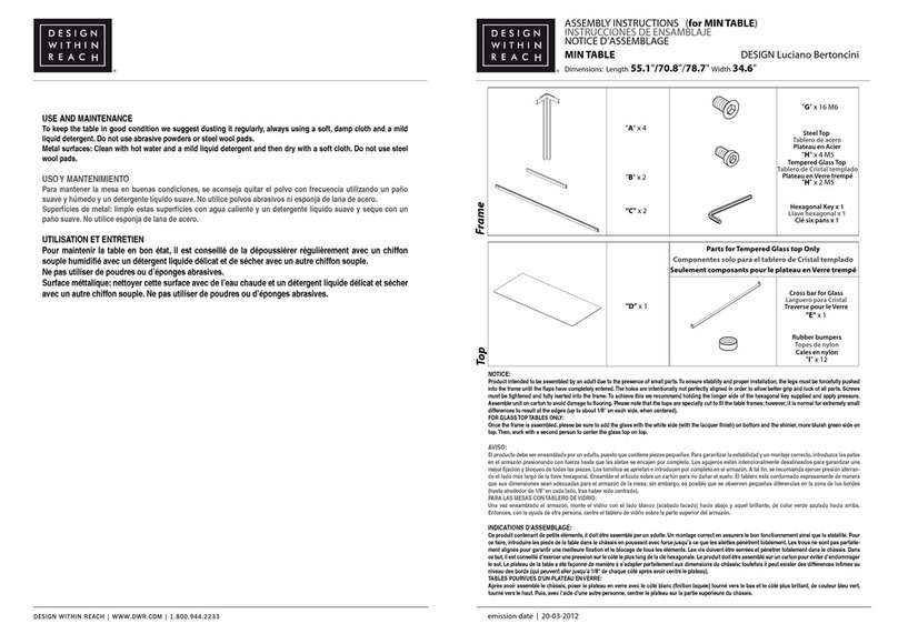 Design Within Reach MIN TABLE 690461 User manual Design Within Reach MIN TABLE 690461 User manual