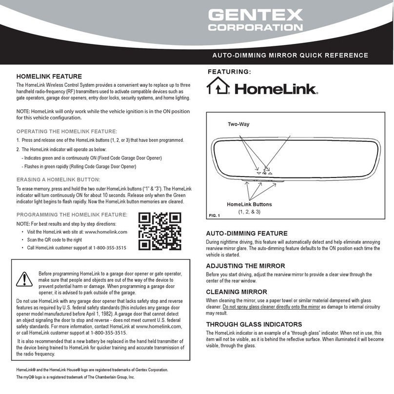 Gentex HomeLink Auto-Dimming Mirror User manual