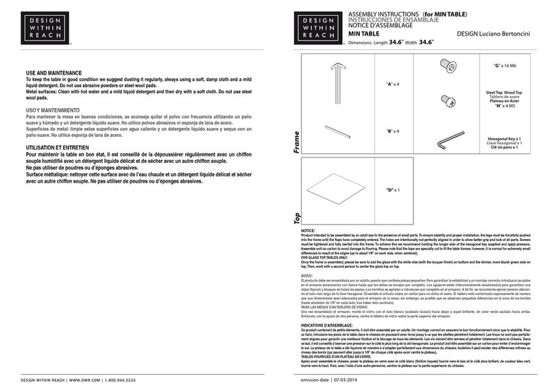 Design Within Reach MIN TABLE 690461 User manual Design Within Reach MIN TABLE 690461 User manual