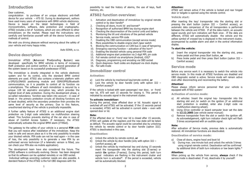 Sowa ATS 02 operating instructions