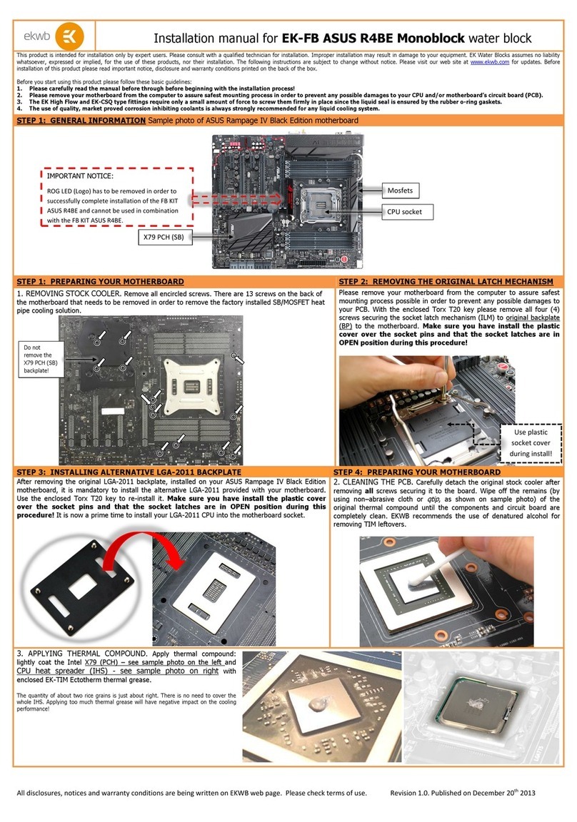 ekwb EK-FB ASUS R4BE Monoblock installation manual