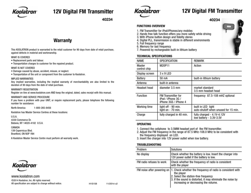 Koolatron 40234 manual Koolatron 40234 manual